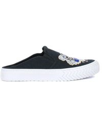KENZO Embroidered Mules Trainers - Black