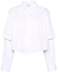 Off-White c/o Virgil Abloh - White Cotton Cropped Shirt - Lyst