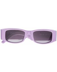 Palm Angels Rectangle Frame Sunglasses Purple - Grey