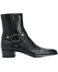 saint laurent black leather boots