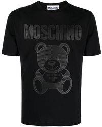 Moschino - Teddy Bear Rubberised Cotton T-Shirt - Lyst