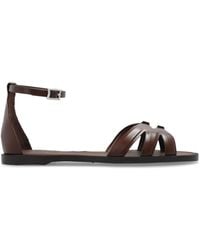 Max Mara - Leather Flat Sandals - Lyst