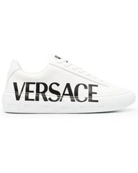 Versace Leather Medusa Head Logo Sneakers in Black for Men | Lyst