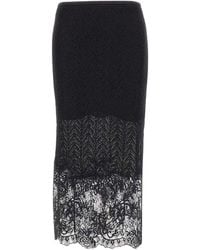 Blumarine - Textured Lace-Detailed Midi Skirt - Lyst