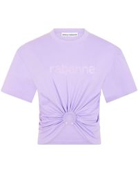 Rabanne - TOP CROPPED IN JERSEY DI COTONE - Lyst