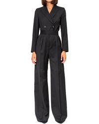 Max Mara Wool Twill Jumpsuit - Grey