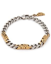 Alexander McQueen - Seal Logo Chain Bracelet Silver/gold - Lyst