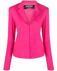 Jacquemus Notched-lapel Long-sleeve Jacket - Pink