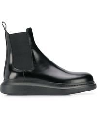Alexander McQueen Hybrid Leather Chelsea Boots - Black