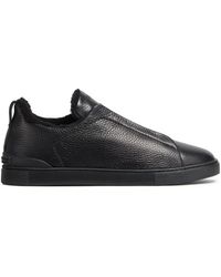 Zegna - Triple Stitch leather sneakers - Lyst