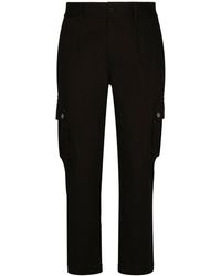 Dolce & Gabbana - Cotton Cargo Pants With Branded Tag - Lyst