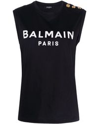 Balmain - T-Shirt Con Stampa - Lyst