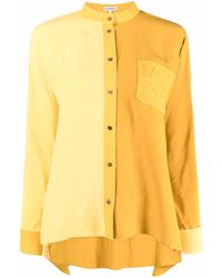 Loewe Embroidered-logo Long-sleeve Shirt - Yellow