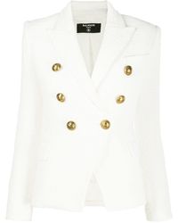 Balmain GIACCA DOPPIOPETTO IN TWEED - Bianco