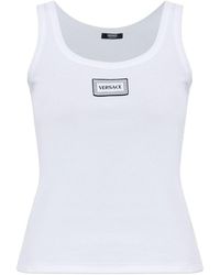 Versace - Ribbed Sleeveless Top - Lyst