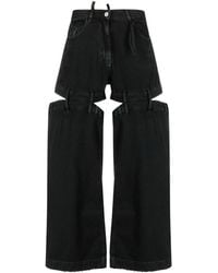 The Attico - Pantaloni in denim black con cut-out - Lyst