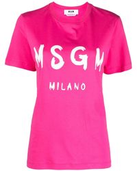 MSGM - T-Shirt Con Logo - Lyst