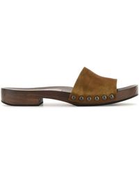 Miu Miu - Suede Clogs - Lyst