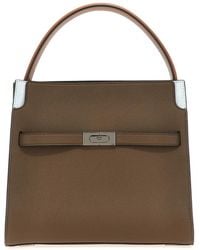 Tory Burch - Taupe 'Lee Radziwill' Small Satchel Bag - Lyst