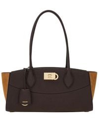 Ferragamo - Dark Studio Soft Medium Shoulder Bag - Lyst