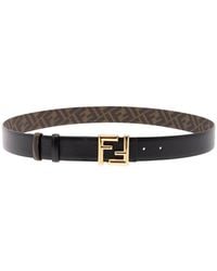 Fendi - Reversible Belt With Ff Buckle - Lyst