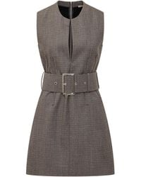 Stella McCartney - Checks Round Neck Mini Dress - Lyst