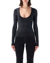 DIESEL - Elphin Long-Sleeve Scoop-Neck Top - Lyst