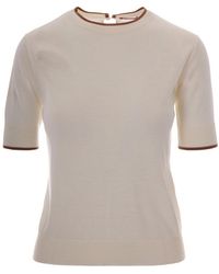 Max Mara - Off Solid Crew Neck Sweater - Lyst