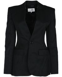 MM6 by Maison Martin Margiela - Single-Breasted Blazer - Lyst