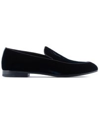 Giorgio Armani - Embroidered Logo Velvet Loafers - Lyst