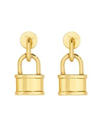 Patou - Golden Padlock Drop Earrings - Lyst