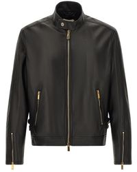Versace - Solid Mandarin Collar Jacket - Lyst