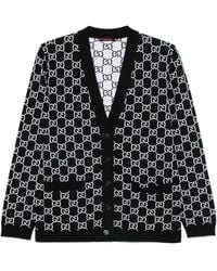 Gucci - Reversible Jacquard Gg Wool Cardigan - Lyst