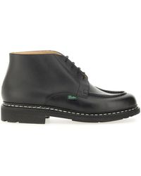 Paraboot - Polished Leather Lace-Up Boot With Rounded Toe - Lyst