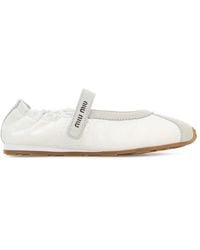 Miu Miu - Logo Ballet Flats - Lyst