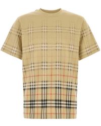 Burberry - Check Crew Neck T-Shirt - Lyst