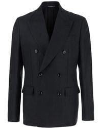 Dolce & Gabbana - Double-Breasted Jacket With Peak Revers - Lyst