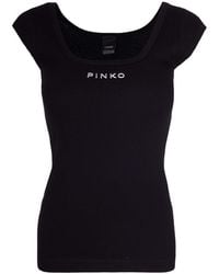 Pinko - Ribbed Top Love Birds - Lyst