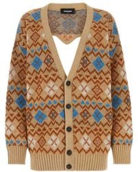 DSquared² - Knitted V Neck Cardigan - Lyst