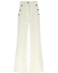 Max Mara - Flared Flat Front Pants - Lyst