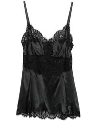 Dolce & Gabbana - Lace V Neck Top - Lyst