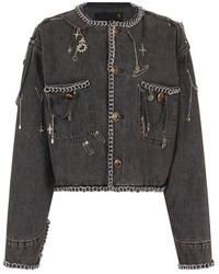 R13 - Short Denim Jacket - Lyst