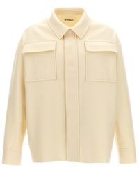 Jil Sander - Wool Blend Shirt With Button Closure - Lyst