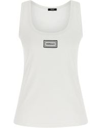 Versace - Ribbed Sleeveless Top - Lyst