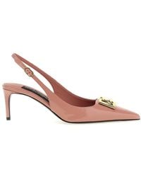 Dolce & Gabbana - Dg Logo Patent Slingback Pump - Lyst
