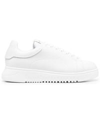 Emporio Armani - Tumbled Leather Sneakers - Lyst