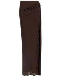 Elisabetta Franchi - Shiny Viscose Skirt - Lyst