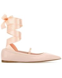 Ferragamo - Salvatore Pastel Leather Carice Ballerinas - Lyst