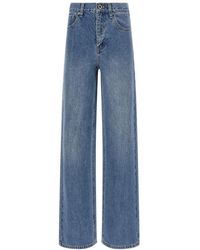 Self-Portrait - 'Rhinestone Denim Straight Leg' Jeans - Lyst