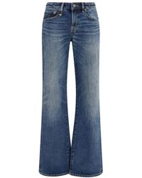 R13 - Dark Flared Mid Rise Jeans - Lyst